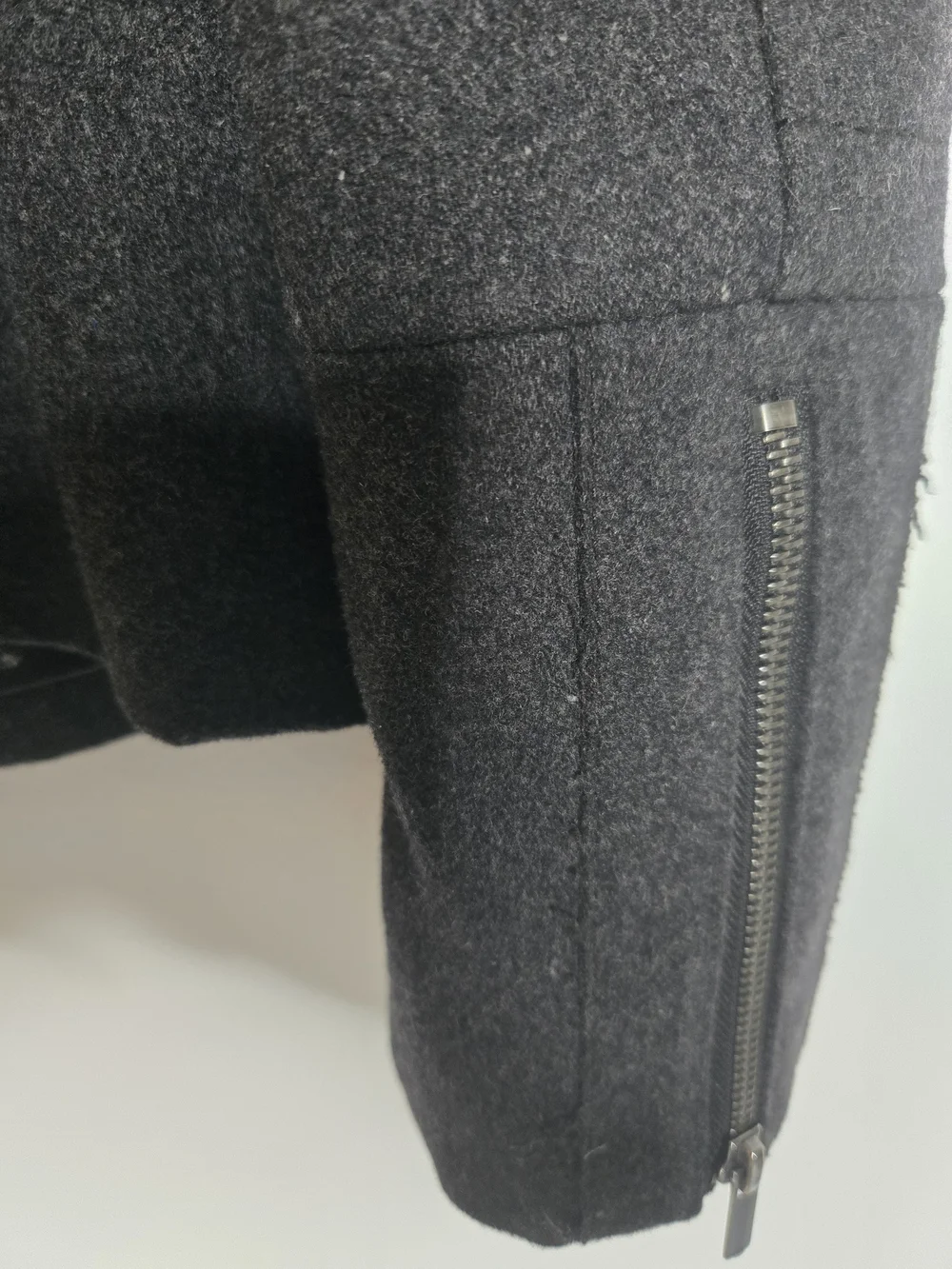 WE Charcoal Gray Wool Blend Double Breasted Cropped Pea Coat Jacket Women Size M